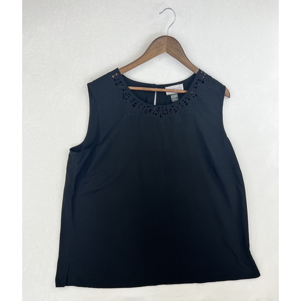 Impressions‎ Womens Black Sleeveless Top Blouse Size XL